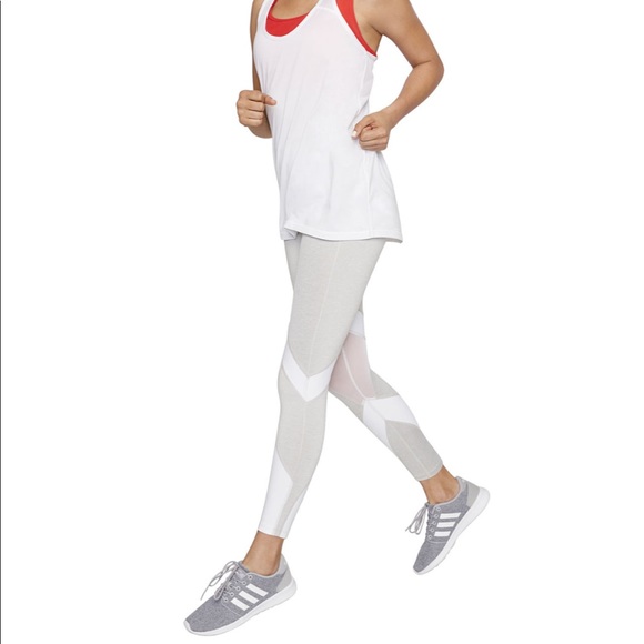 DONATED: White & Gray Mesh Leggings - Picture 2 of 6